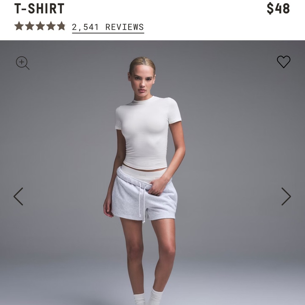Skims cotton jersey short sleeve shirt mineral small
